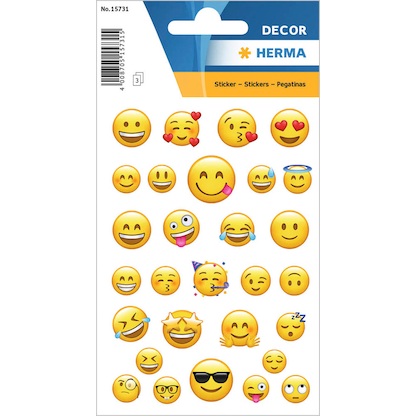 Artikelbild 1 für HERMA Aufkleber Smiley, 87 Etiketten, Artikelnummer 772701