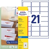 Artikelbild 1 für 525 AVERY Zweckform Adressetiketten J8160-25 weiß 63,5 x 38,1 mm, Artikelnummer 479436