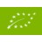 EU-Biosiegel: Grüne Fläche mit weißem Sternenblatt-Symbol.