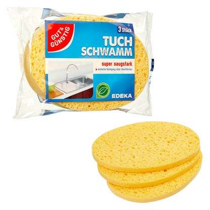 Artikelbild 1 für GUT&GÜNSTIG Schwammtücher Naturfaser, 3 St., Artikelnummer 987964