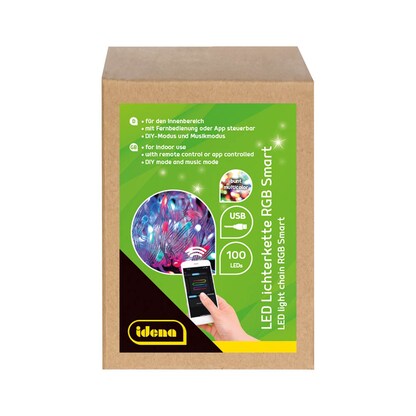 Idena 100er Smart LED Lichterkette transparent 12,0 m, 1 St. >> büroshop24