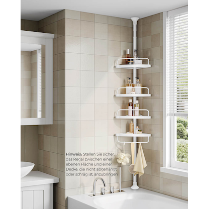 SONGMICS Teleskop-Duschregal BCB001A weiß 25,0 x 35,0 x 85,0