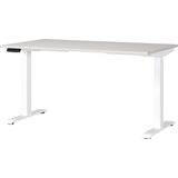 Artikelbild 1 für GERMANIA JET höhenverstellbarer Schreibtisch lichtgrau rechteckig, T-Fuß-Gestell weiß 140,0 x 80,0 cm, Artikelnummer 324299