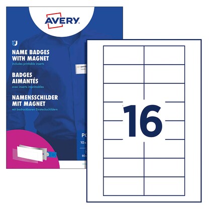 Artikelbild 15 für AVERY Zweckform Namensschilder mit Magnet 8,0 x 3,4 cm, Artikelnummer 573768