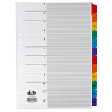 Artikelbild 1 für dots Ordnerregister Mylar Vollformat 1-12 farbig 12-teilig, 1 Satz, Artikelnummer 486951