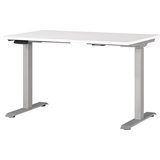 Artikelbild 1 für GERMANIA JET höhenverstellbarer Schreibtisch weiß rechteckig, T-Fuß-Gestell silber 120,0 x 80,0 cm, Artikelnummer 324081