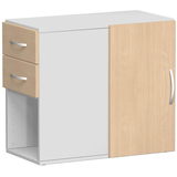 Artikelbild 1 für geramöbel Flex Standcontainer lichtgrau, buche 2 Auszüge 80,0 x 42,0 x 72,0 cm, Artikelnummer 876641