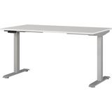 Artikelbild 1 für GERMANIA JET höhenverstellbarer Schreibtisch lichtgrau rechteckig, T-Fuß-Gestell silber 140,0 x 80,0 cm, Artikelnummer 324279