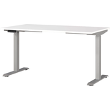 Artikelbild 1 für GERMANIA JET höhenverstellbarer Schreibtisch weiß rechteckig, T-Fuß-Gestell silber 140,0 x 80,0 cm, Artikelnummer 324149