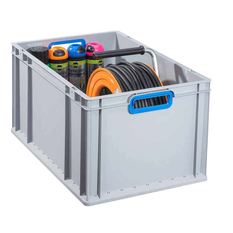 Caja De Almacenamiento Auer Euro 80x60x22 Cm - 87 Litros Apilable - Polipropileno Resistente