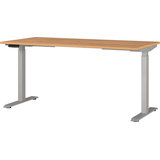 Artikelbild 1 für GERMANIA JET höhenverstellbarer Schreibtisch grandson-eiche rechteckig, T-Fuß-Gestell silber 160,0 x 80,0 cm, Artikelnummer 324366