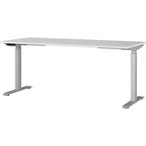 Artikelbild 1 für GERMANIA JET höhenverstellbarer Schreibtisch lichtgrau rechteckig, T-Fuß-Gestell silber 180,0 x 80,0 cm, Artikelnummer 324446