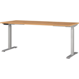 Artikelbild 1 für GERMANIA JET höhenverstellbarer Schreibtisch grandson-eiche rechteckig, T-Fuß-Gestell silber 180,0 x 80,0 cm, Artikelnummer 324438