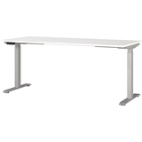 Artikelbild 1 für GERMANIA JET höhenverstellbarer Schreibtisch weiß rechteckig, T-Fuß-Gestell silber 180,0 x 80,0 cm, Artikelnummer 324188