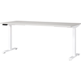 Artikelbild 1 für GERMANIA JET höhenverstellbarer Schreibtisch lichtgrau rechteckig, T-Fuß-Gestell weiß 180,0 x 80,0 cm, Artikelnummer 324469
