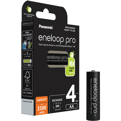 Artikelbild 16 für 4 eneloop Akkus pro Mignon AA 2.500 mAh, Artikelnummer 786612