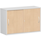 Artikelbild 1 für geramöbel Schiebetürenschrank Flex, S-312253-BL lichtgrau, buche 1 Fachboden 120,0 x 42,5 x 79,8 cm, Artikelnummer 877295