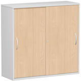 Artikelbild 1 für geramöbel Schiebetürenschrank Flex, S-312353-BL lichtgrau, buche 2 Fachböden 120,0 x 42,5 x 118,2 cm, Artikelnummer 877302