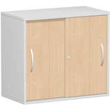 Artikelbild 1 für geramöbel Schiebetürenschrank Flex, S-381501-BL lichtgrau, buche 1 Fachboden 80,0 x 42,5 x 72,0 cm, Artikelnummer 877237