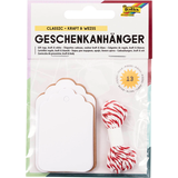 Artikelbild 1 für folia Geschenkanhänger weiß, natur Set Classic 12 St., Artikelnummer 963052