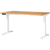 Artikelbild 1 für GERMANIA JET höhenverstellbarer Schreibtisch navarra-eiche rechteckig, T-Fuß-Gestell weiß 140,0 x 80,0 cm, Artikelnummer 211138