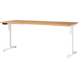 Artikelbild 1 für GERMANIA JET höhenverstellbarer Schreibtisch navarra-eiche rechteckig, T-Fuß-Gestell weiß 180,0 x 80,0 cm, Artikelnummer 211179
