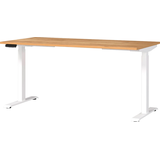 Artikelbild 1 für GERMANIA JET höhenverstellbarer Schreibtisch navarra-eiche rechteckig, T-Fuß-Gestell weiß 160,0 x 80,0 cm, Artikelnummer 211296