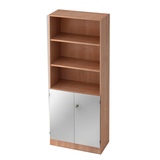 Artikelbild 1 für HAMMERBACHER Regalschrank Prokura, V6770/N/S/SG nussbaum, silber 80,0 x 42,0 x 200,4 cm, Artikelnummer 978544