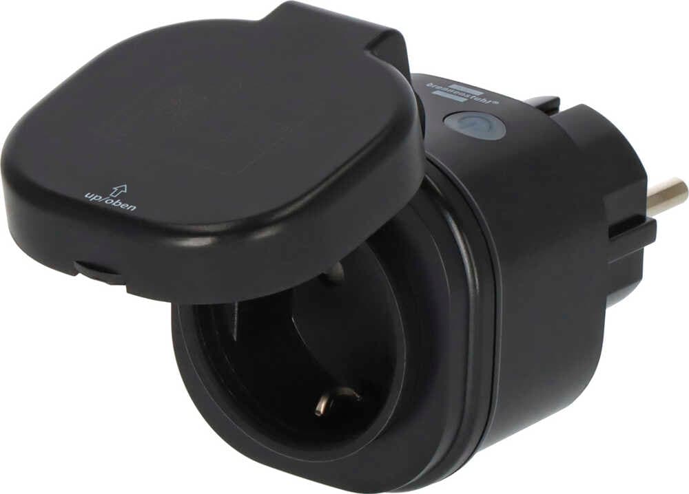 Brennenstuhl Connect Smart Plug WA 3600 XS03 voor buiten IP44 stekkerdoos Zwart, 2.4 GHz WiFi, Alexa, Google, Matter