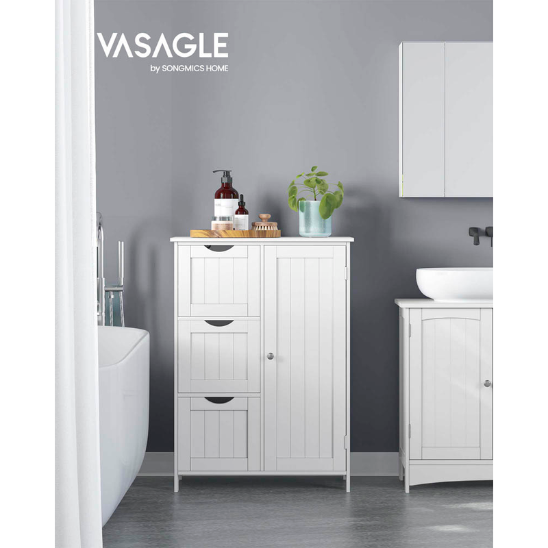 VASAGLE Badschrank BBC49WT weiß 60,0 x 30,0 x 81,0 cm >> büroshop24