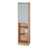 Artikelbild 1 für HAMMERBACHER Prokura Rollladenschrank nussbaum, silber 4 Fachböden 50,0 x 40,0 x 200,4 cm, Artikelnummer 980383