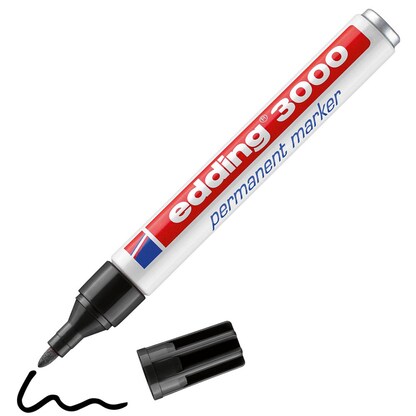 Artikelbild 4 für edding 3000 Permanentmarker schwarz 1,5 - 3,0 mm, 10 St., Artikelnummer 316547