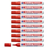 Artikelbild 1 für edding 3000 Permanentmarker rot 1,5 - 3,0 mm, 10 St., Artikelnummer 316513