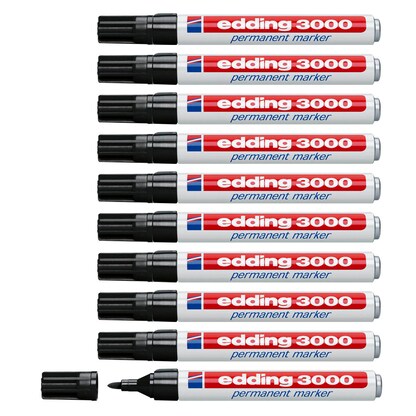 Artikelbild 1 für edding 3000 Permanentmarker schwarz 1,5 - 3,0 mm, 10 St., Artikelnummer 316547
