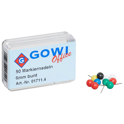 Artikelbild 1 für 50 Gowi Pinnnadeln farbsortiert, Artikelnummer 475362
