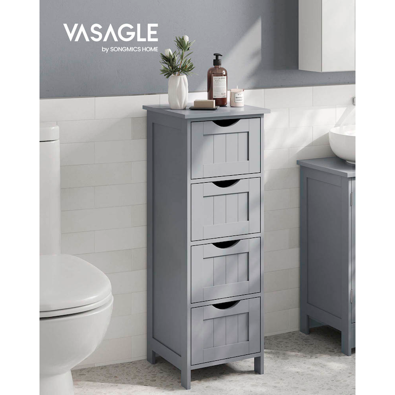 VASAGLE Badschrank grau 30,0 x 28,5 x 82,0 cm >> büroshop24