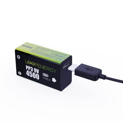 Artikelbild 3 für 2 VERICO USB-Akkus mit Ladekabel LoopEnergy PP3 9V E-Block 500 mAh, Artikelnummer 967642