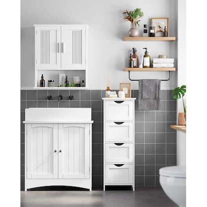 VASAGLE Waschtischunterschrank ohne Waschbecken BBC01WT weiß 60,0 x 30,0 x 60,0 cm >> büroshop24