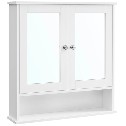VASAGLE Spiegelschrank LHC002 weiß 56,5 x 13,0 x 58,5 cm >> büroshop24