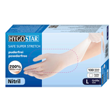 Artikelbild 1 für HYGOSTAR unisex Einmalhandschuhe SAFE SUPER STRETCH weiß Größe L, 100 St., Artikelnummer 291082