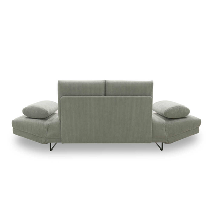 DOMO Collection 2-Sitzer Funktionssofa hellgrau schwarz Stoff 210,0 x 97,0 x 95,0 cm, 1 St. >> büroshop24