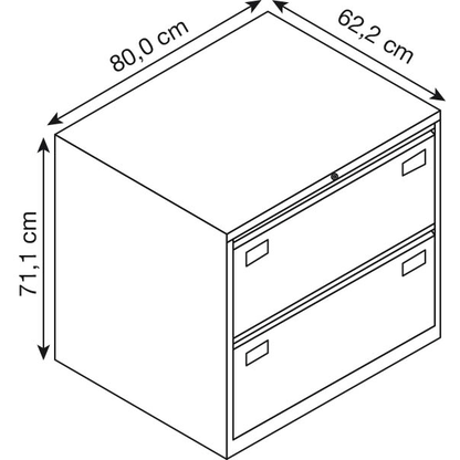 Artikelbild 2 für BISLEY LIGHT Hängeregistraturschrank lichtgrau 2 Schubladen 80,0 x 62,2 x 71,1 cm, Artikelnummer 955724