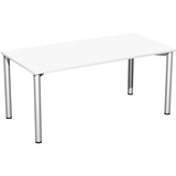 Artikelbild 1 für geramöbel Flex Schreibtisch lichtgrau, silber rechteckig, 4-Fuß-Gestell silber 160,0 x 80,0 cm, Artikelnummer 880462