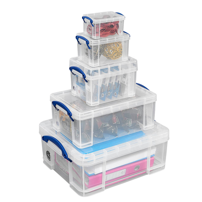 Really Useful Box Aufbewahrungsboxen-Set transparent, 1 Set >> büroshop24