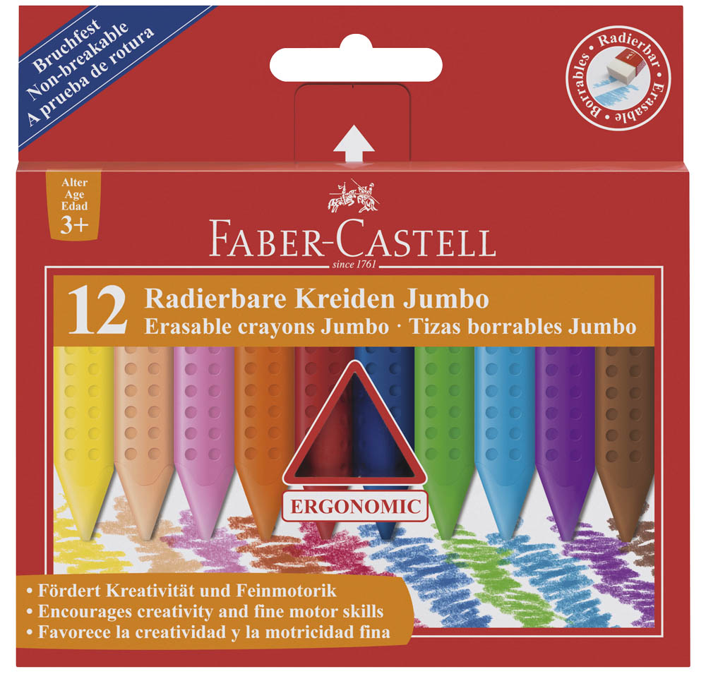 FABER-CASTELL Jumbo Wachsmalstifte farbsortiert, 12 St. >> büroshop24 FABER-CASTELL Jumbo Wachsmalstifte farbsortiert, 12 St. >> büroshop24