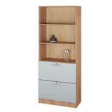 Artikelbild 1 für HAMMERBACHER Regalschrank Prokura, V7300/N/S/RE nussbaum, silber 80,0 x 42,0 x 200,4 cm, Artikelnummer 978536