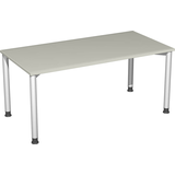 Artikelbild 1 für geramöbel Flex höhenverstellbarer Schreibtisch lichtgrau, silber rechteckig, 4-Fuß-Gestell grau 160,0 x 80,0 cm, Artikelnummer 879763