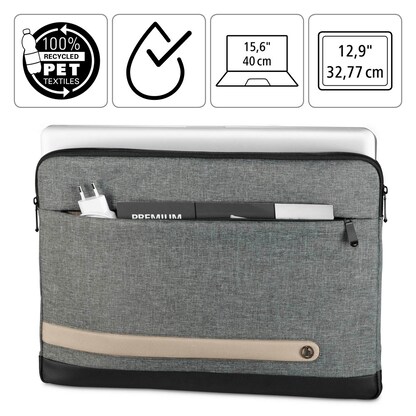 Artikelbild 5 für hama Laptophülle Terra Kunstfaser grau bis 39,6 cm (15,6 Zoll), Artikelnummer 500527