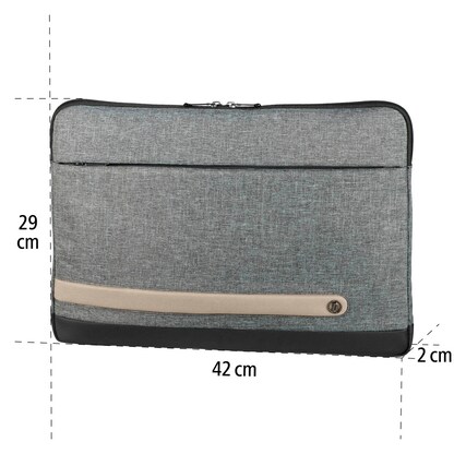 Artikelbild 6 für hama Laptophülle Terra Kunstfaser grau bis 39,6 cm (15,6 Zoll), Artikelnummer 500527