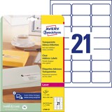 Artikelbild 1 für 525 AVERY Zweckform Folien-Adressetiketten L7560-25 transparent 63,5 x 38,1 mm, Artikelnummer 345462